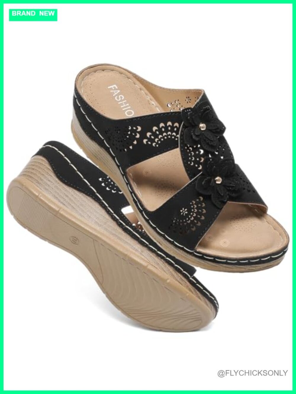 Womens Wedge Sandals Open Toe Dressy Summer Slip On Platform Walking Shoes